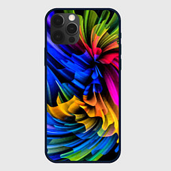Чехол для iPhone 12 Pro Абстрактная неоновая композиция Abstract neon comp, цвет: 3D-черный