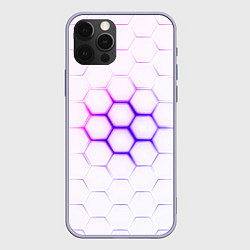 Чехол для iPhone 12 Pro НЕОНОВОЕ СВЕЧЕНИЕ ИЗ ПОД ПЛИT, цвет: 3D-светло-сиреневый