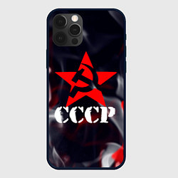 Чехол для iPhone 12 Pro Ссср - серп и молот - звезда - пламя, цвет: 3D-черный