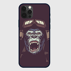 Чехол для iPhone 12 Pro Орущая горилла, цвет: 3D-черный