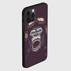 Чехол для iPhone 12 Pro Орущая горилла, цвет: 3D-черный — фото 2