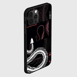 Чехол для iPhone 12 Pro Скелет змеи Snake skeleton, цвет: 3D-черный — фото 2