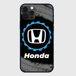 Чехол для iPhone 12 Pro Honda в стиле Top Gear со следами шин на фоне, цвет: 3D-черный