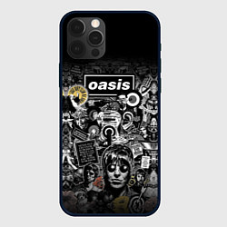 Чехол для iPhone 12 Pro Большой принт группы OASIS, цвет: 3D-черный
