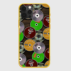 Чехол для iPhone 12 Pro Диски группы OASIS, цвет: 3D-желтый