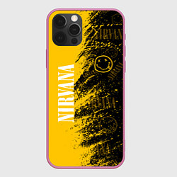 Чехол для iPhone 12 Pro Nirvana Паттерн, цвет: 3D-малиновый