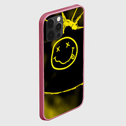 Чехол для iPhone 12 Pro Нирвана nirvana разбитое стекло, цвет: 3D-малиновый — фото 2