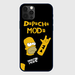 Чехол для iPhone 12 Pro Depeche Mode Гомер Симпсон рокер, цвет: 3D-черный