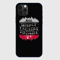 Чехол для iPhone 12 Pro Stranger Things Латиница, цвет: 3D-черный