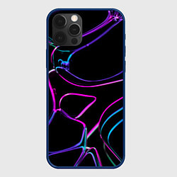 Чехол для iPhone 12 Pro Неоновые линзы во тьме - Фиолетовый, цвет: 3D-тёмно-синий