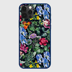 Чехол для iPhone 12 Pro Цветы Старый Сад, цвет: 3D-тёмно-синий