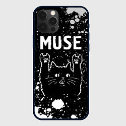 Чехол для iPhone 12 Pro Группа Muse и Рок Кот, цвет: 3D-черный