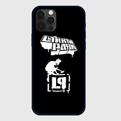 Чехол для iPhone 12 Pro Linkin Park белой краской, цвет: 3D-черный