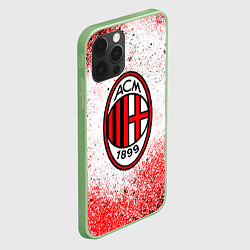 Чехол для iPhone 12 Pro Ac milan красно черные брызги, цвет: 3D-салатовый — фото 2