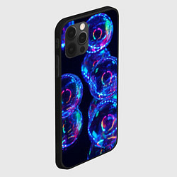Чехол для iPhone 12 Pro Неоновые сюрреалистичные пузыри - Синий, цвет: 3D-черный — фото 2