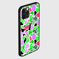 Чехол для iPhone 12 Pro Abstract pattern green pink spots, цвет: 3D-черный — фото 2