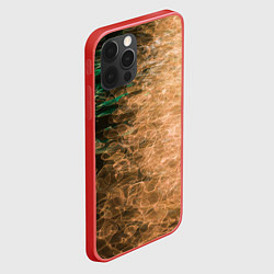 Чехол для iPhone 12 Pro Неоновые волны на воде - Оранжевый, цвет: 3D-красный — фото 2