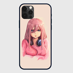 Чехол для iPhone 12 Pro Надутая Мику Накано, цвет: 3D-черный