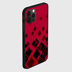 Чехол для iPhone 12 Pro Геометрический узор в красно-черных тонах, цвет: 3D-черный — фото 2