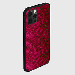 Чехол для iPhone 12 Pro Мраморная красная текстура камня red marble, цвет: 3D-черный — фото 2