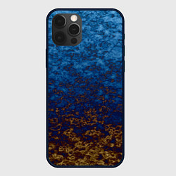 Чехол для iPhone 12 Pro Marble texture blue brown color, цвет: 3D-черный