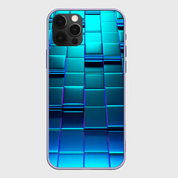 Чехол для iPhone 12 Pro BLUE SQUARES, цвет: 3D-светло-сиреневый