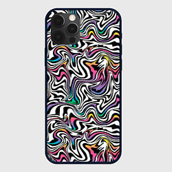 Чехол для iPhone 12 Pro Цветная оптическая иллюзия, цвет: 3D-черный