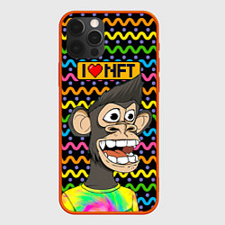 Чехол для iPhone 12 Pro Ape coin i love NFT, цвет: 3D-красный