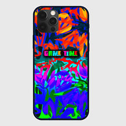 Чехол для iPhone 12 Pro Game time Абстрактный пятнистый узор, цвет: 3D-черный