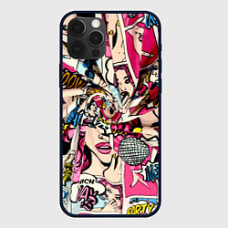 Чехол для iPhone 12 Pro Twisted pop atr pattern, цвет: 3D-черный