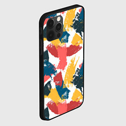 Чехол для iPhone 12 Pro Мазки краской Паттерн, цвет: 3D-черный — фото 2