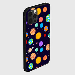 Чехол для iPhone 12 Pro Солнечная Система Планет, цвет: 3D-черный — фото 2