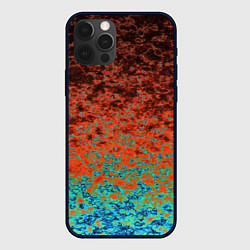 Чехол iPhone 12 Pro Turquoise brown abstract marble pattern