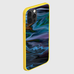 Чехол для iPhone 12 Pro Сине-зеленый абстрактный размытый узор, цвет: 3D-желтый — фото 2