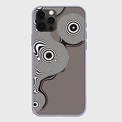 Чехол для iPhone 12 Pro Абстрактные круги-линии, цвет: 3D-светло-сиреневый