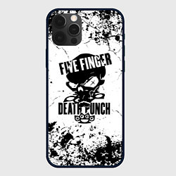 Чехол для iPhone 12 Pro Five Finger Death Punch - мелкие трещины, цвет: 3D-черный