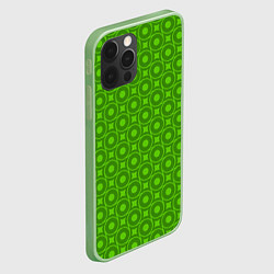 Чехол для iPhone 12 Pro Зеленые круги и ромбы, цвет: 3D-салатовый — фото 2