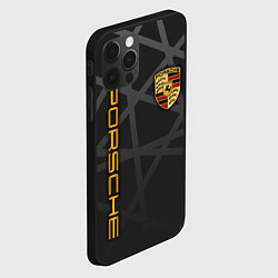 Чехол для iPhone 12 Pro PORSCHE : ГЕОМЕТРИЧЕСКИЕ ЛИНИИ, цвет: 3D-черный — фото 2