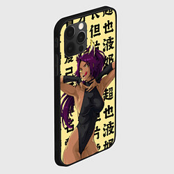 Чехол для iPhone 12 Pro Йоруичи Шихоин - БЛИЧ иероглифы, цвет: 3D-черный — фото 2