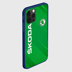 Чехол для iPhone 12 Pro Skoda abstraction sport, цвет: 3D-тёмно-синий — фото 2