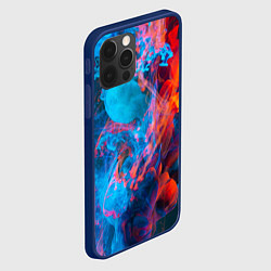 Чехол для iPhone 12 Pro Абстрактное переплетение оранжевой и синей красок, цвет: 3D-тёмно-синий — фото 2