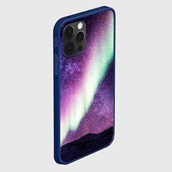 Чехол для iPhone 12 Pro Ночное северное сияние, цвет: 3D-тёмно-синий — фото 2