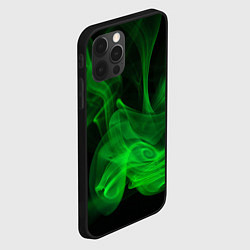 Чехол для iPhone 12 Pro Зелёный абстрактный дым, цвет: 3D-черный — фото 2