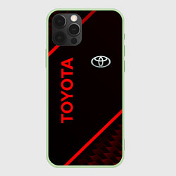 Чехол для iPhone 12 Pro Toyota Красная абстракция, цвет: 3D-салатовый