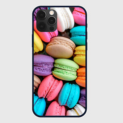 Чехол для iPhone 12 Pro Цветные Макаруны, цвет: 3D-черный