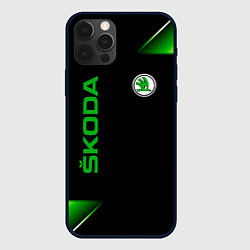 Чехол для iPhone 12 Pro Skoda Sport Абстракция, цвет: 3D-черный