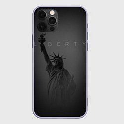 Чехол для iPhone 12 Pro LIBERTY - СТАТУЯ СВОБОДЫ, цвет: 3D-светло-сиреневый