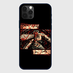 Чехол для iPhone 12 Pro Взгляды Макимы и Пауэр - Человек бензопила, цвет: 3D-черный