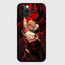 Чехол для iPhone 12 Pro Паэур - Человек-бензопила, цвет: 3D-черный