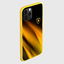 Чехол для iPhone 12 Pro Ламборгини - желтая абстракция, цвет: 3D-желтый — фото 2